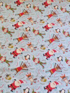 2 Yds + 30" Novelty Fabric 100% Cotton Santa Reindeer Penguin Elves Owl Beaver +